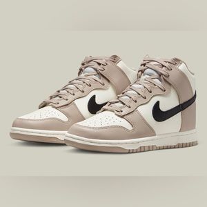 Nike Dunk High Fossil Stone Black Sail Shoes DD1869-200 Women's Sizes